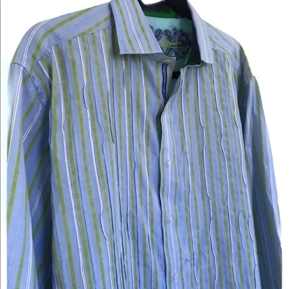 Robert Graham Textured Striped Dress Shirt Cuffs - Picture 2 of 12